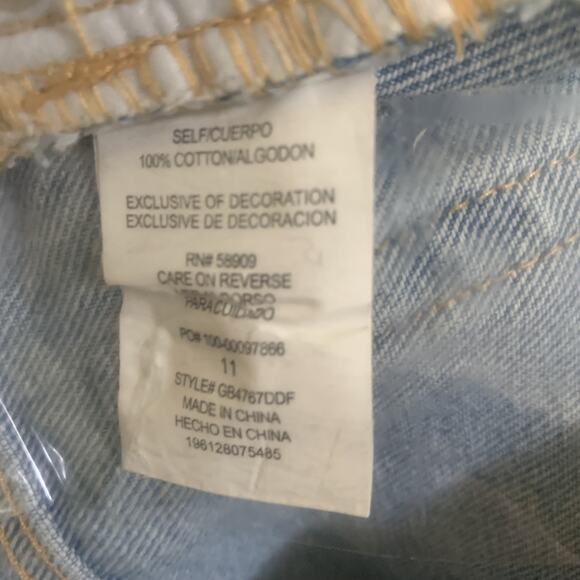 NWT GB (DILLARD'S) WIDE LEG BUTTON FLY LIGHT BLUE JEANS SIZE 11 - Picture 6 of 6
